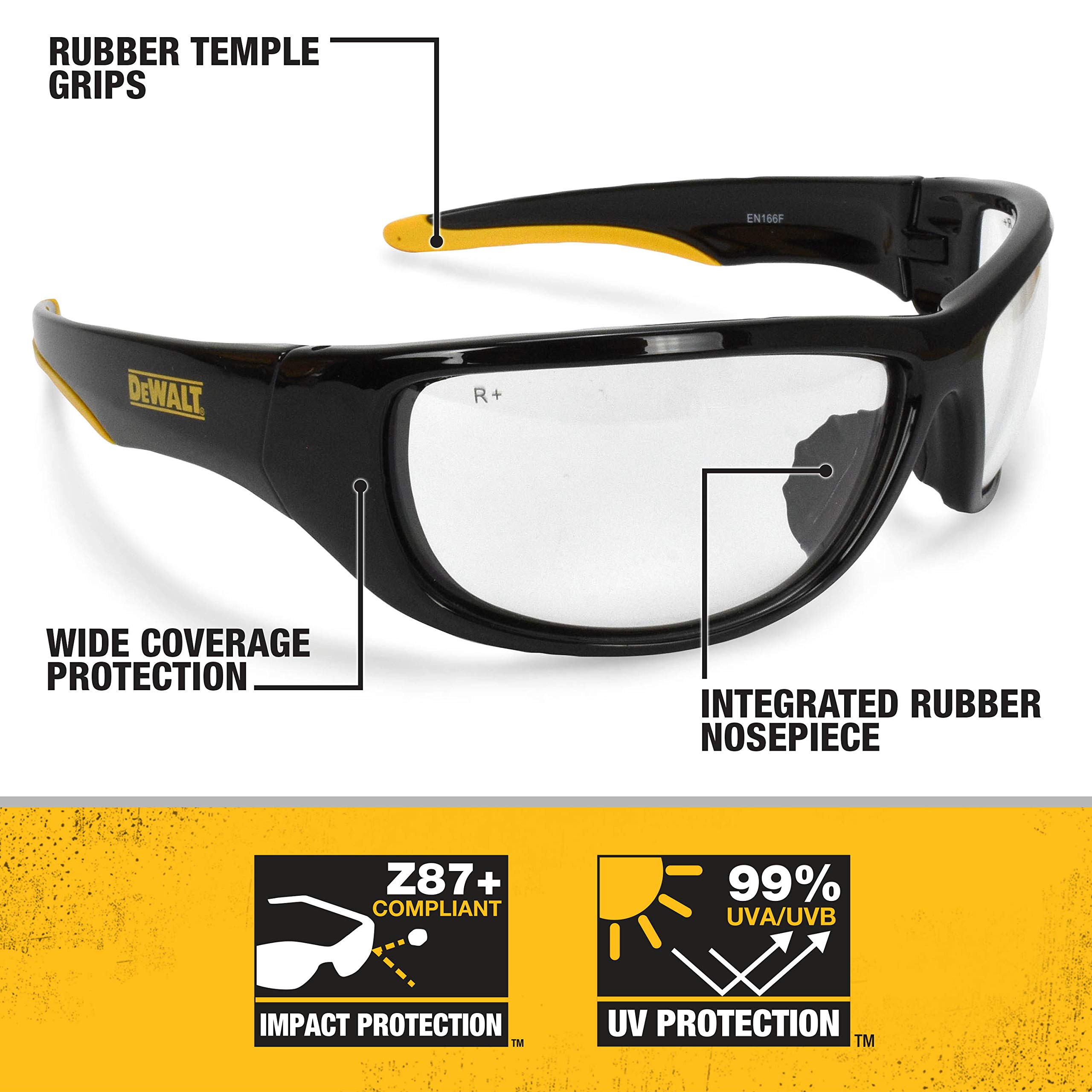 DEWALT DPG94-1C Dominator SAFETY Glasses, Clear Lens - Image 2