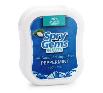 Spry Gems Natural Peppermint Xylitol Mints, On The Go Oral Care, Sugar Free Mints for Dry