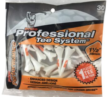 Pride Performance Professional Tee System Plastic Golf Tees 30 Count(Pack of 1)), 1 1/2-In