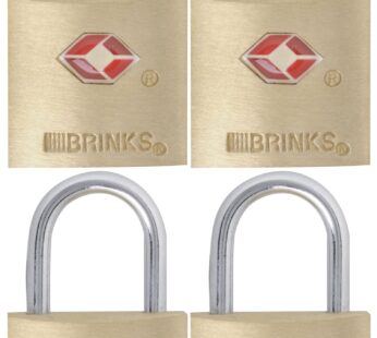 Brinks 161-20471 TSA Approved 22mm Luggage Lock Solid Brass, 4-Pack