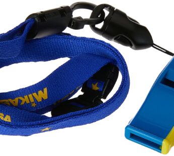 Mikasa Professional Whistle with Lanyard, Small, Blue/Yellow