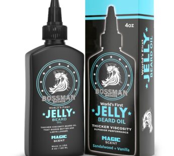 Bossman Beard Oil Jelly (4oz) – Beard Growth Softener, Moisturizer Lotion Gel with Natural