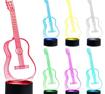 3d Optical Illusion Light Electric Guitar Lamp – 7 Color Guitar Led Light for Teen Room De