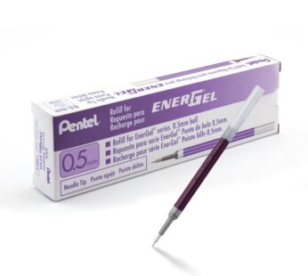 Pentel Refill Ink For EnerGel Gel Pen, (0.5mm) Needle Tip, Violet Ink, Box of 12 (LRN5-V)