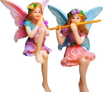 Mood Lab Fairy Garden – Miniature Fairies Figurines – Sitting Girls Set of 2 pcs – for Out
