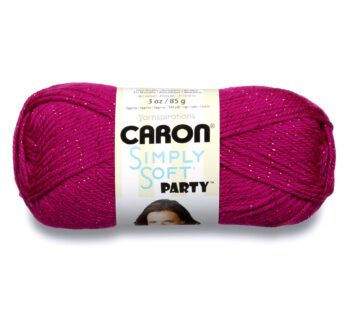 Caron Simply Soft Party Yarn, 3 oz, Medium Worsted 4 Gauge, – Fuchsia – For Crochet, Knitt