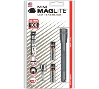 Maglite Mini LED 2-Cell AAA Flashlight Gray
