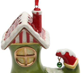 Cosmos Gifts 10940 Holiday Shoe House Figurine, 4-1/8-Inch