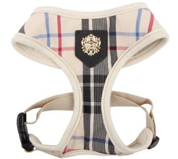 puppia Junior Over-The-Head Dog Harness Checkered Pattern No Choke No Pull Adjustable Ches