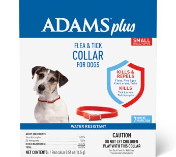 Adams Plus Flea & Tick Collar for Dogs, 7-Month Protection, Adjustable Collar Fits Small D