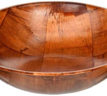 Winco WWB-10 Wooden Woven Salad Bowl, 10-Inch, Brown