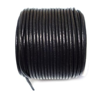 Cords Craft | 1.5mm Round Leather Cord Black for Jewelry Making Bracelets Necklaces Dog C