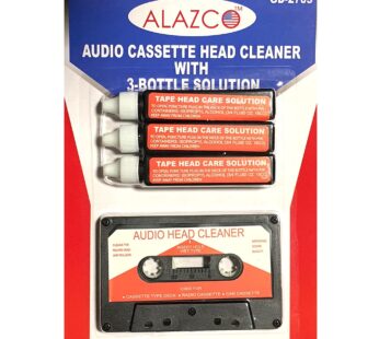 Audio Tape Cassette Head Cleaner w/ 3 Cleaning Fluids Care Wet Maintenance Kit by Alazco