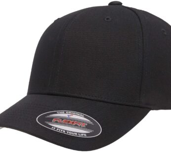 Flexfit Cotton Twill Fitted Cap, Black, Small/Medium