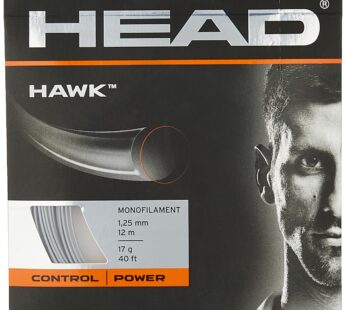 HEAD Hawk Tennis Racket String 40′ Set – 17 Gauge Monofilament Racquet String, Grey