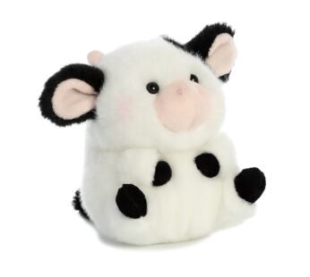 Aurora Round Rolly Pet Daisy Cow Stuffed Animal – Adorable Companions – On-The-Go Fun –