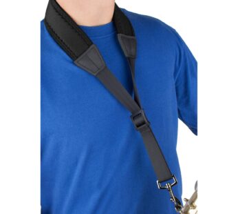 Pro Tec N305M 24-Inch Padded Neoprene Saxophone Neck Strap with Metal Snap, Black, Tall