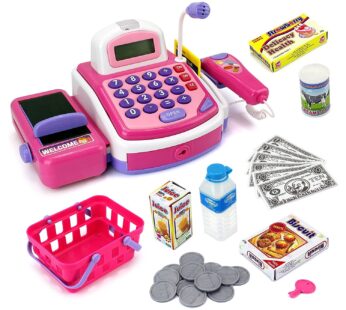Pretend Play Electronic Cash Register Toy Realistic Actions and Sounds for 36 months to 21