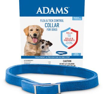 Adams Flea & Tick Control Collar for Dogs, 7-Month Protection, Adjustable One Size Collar