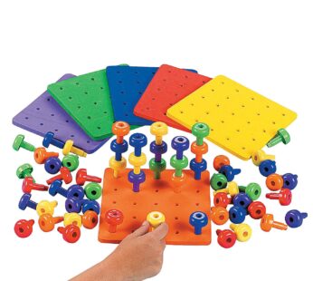 Fun Express Stack It Peg Game with Board – Toddler Activity – Occupational Therapy for Aut