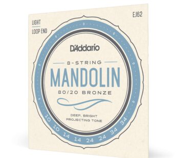 D’Addario EJ62 80/20 Bronze Mandolin Strings, Light, 10-34