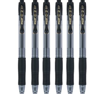 Pilot G2 07 Black Fine Retractable Gel Ink Pen Rollerball 0.7mm Nib Tip 0.39mm Line Width