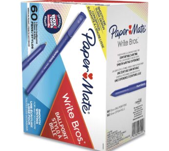 Paper Mate 4621501 Ballpoint Stick Pen, Medium Point, 60/PK, Blue