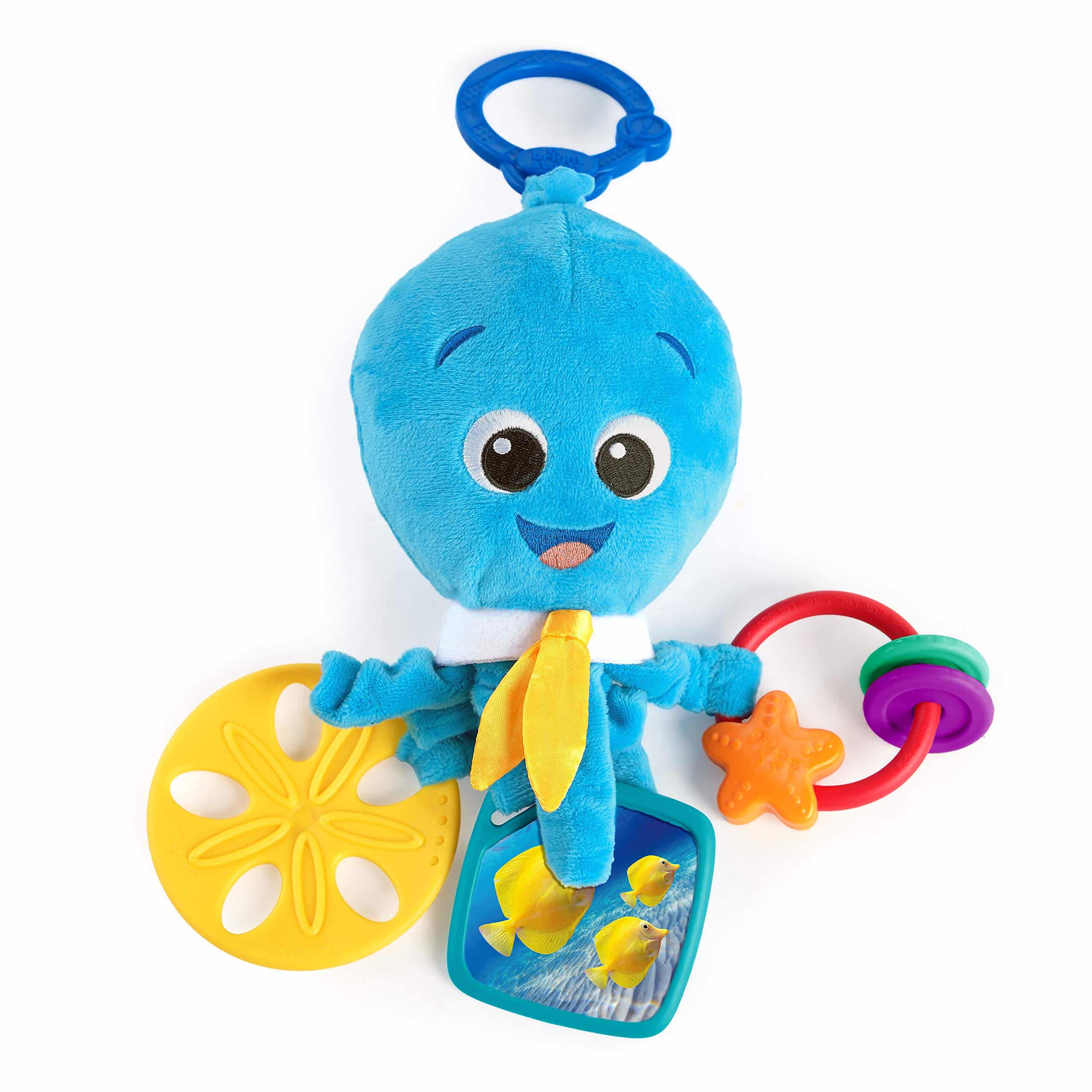 Baby Einstein Activity Arms Octopus BPA Free Clip on Stroller Toy with Rattle and Mirror, - Image 2