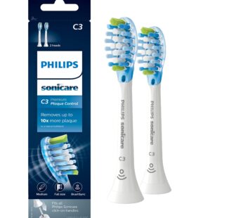 Philips Sonicare Genuine C3 Premium Plaque Control Replacement Toothbrush Heads, 2 Brush H