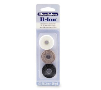Beadalon 170X-102 B-Lon Cord, Tex 210, Black/White/Grey