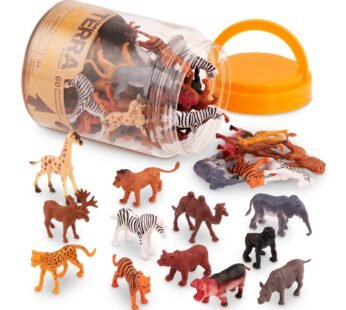 Terra by Battat   60 Pcs Wild Creatures Tube   Realistic Mini Animal Figurines   Lion, Hip