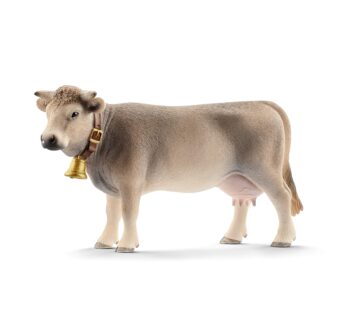 Schleich Farm World Braunvieh Cow Animal Figurine – Highly Detailed and Durable Farm Anima
