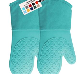 HOMWE Professional Silicone Oven Mitt, Oven Mitts with Quilted Liner, Heat Resistant Pot H