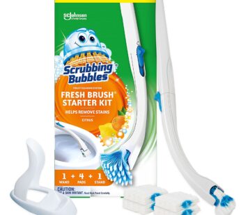 Scrubbing Bubbles Fresh Brush Toilet Bowl Cleaning System Starter Kit, Stain Removing Toil