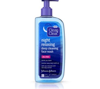 Clean & Clear Night Relaxing Oil-Free Deep Cleaning Face Wash with Deep Sea Minerals & Sea