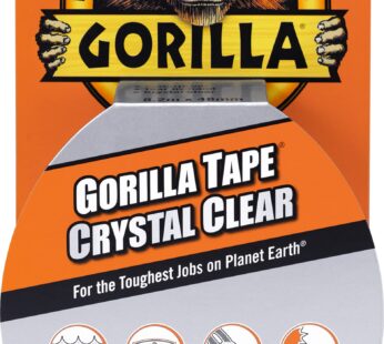 Gorilla Crystal Clear Repair Duct Tape, 1.88 x 9 yd, Clear, (Pack of 1)