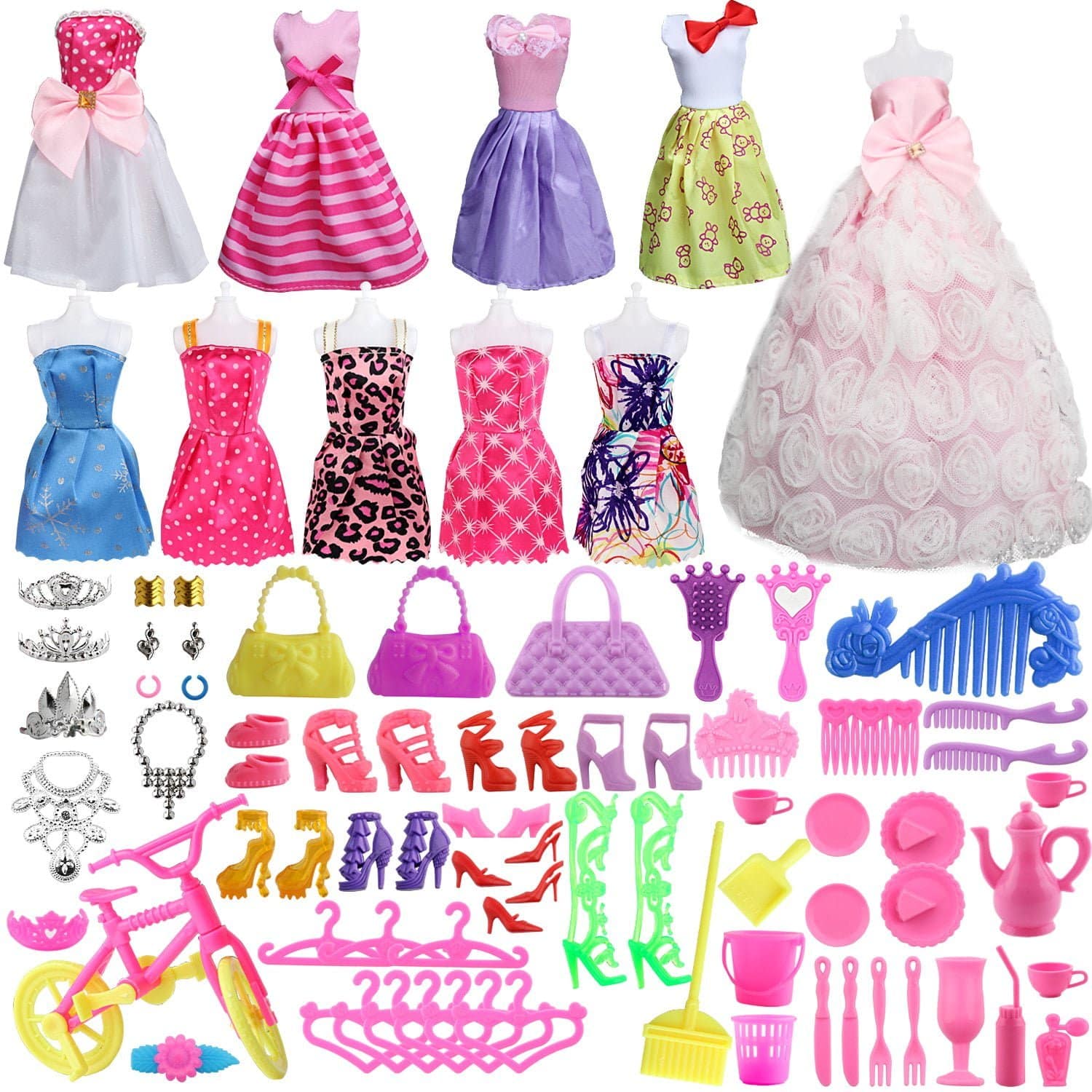 SOTOGO 85 Pieces Doll Clothes and Accessories for 11.5 Inch Girl Doll Include 10 Sets Hand - Image 2