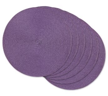 DII Classic Woven Tabletop Collection, Indoor/Outdoor Placemat Set, Round, 15″ Diameter, E