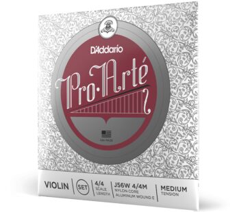 D’Addario Pro-Arte Violin String Set with Wound E, 4/4 Scale, Medium Tension