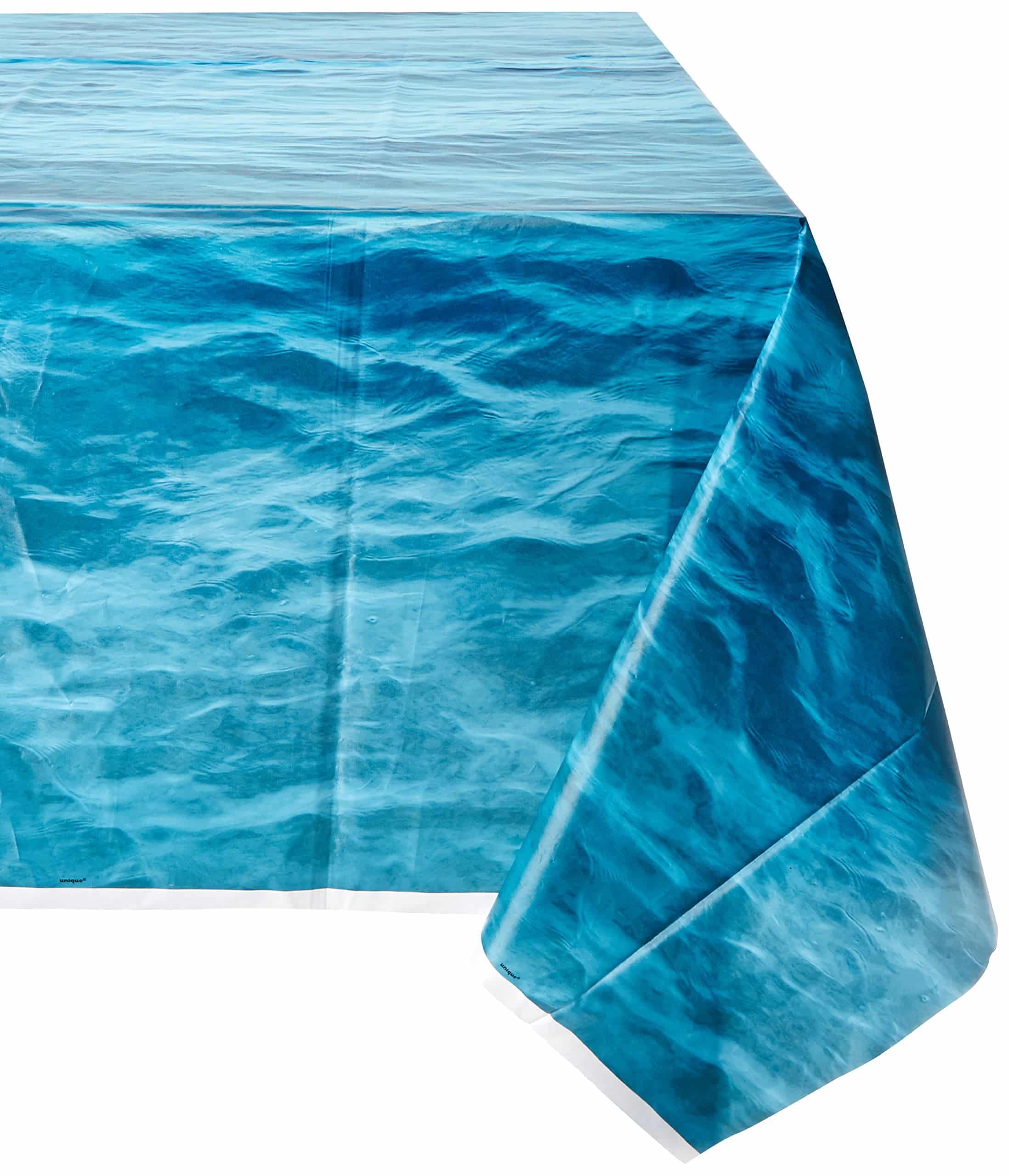 Ocean Waves Rectangular Plastic Table Cover (137cm x 274cm) 1 Piece - Ideal for Parties an