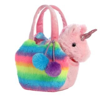 Aurora Fashionable Fancy Pals Rainbow Unicorn Stuffed Animal – On-The-go Companions – S