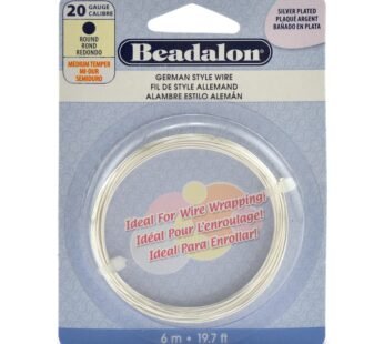 Beadalon German Style Wire Tarnish Resistant Silver Plate 20 Gauge 19.7 ft. roll
