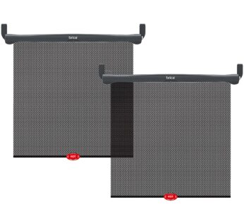 Munchkin  Brica  Sun Safety  Car Window Roller Shade with White Hot  Heat Alert, Black, 2