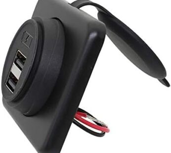 RV USB Outlet DAMAVO YM1236 Panel Dual Port Charger Socket, 12V-24V Car Charger Female, Bu