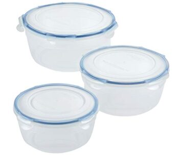 LocknLock Easy Essentials Food Storage lids/Airtight containers/Stackable, BPA Free, 6 Pie