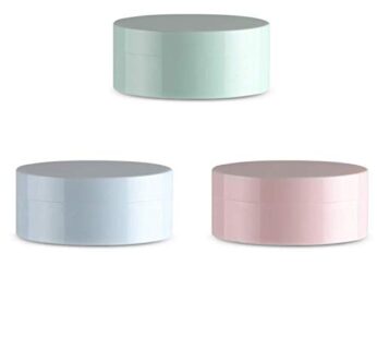 LASSUM 3 Pieces 5ml Plastic Empty Loose Powder Container Make-up Loose Powder Puff Box Cas