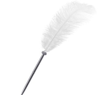 Rgontar Feather Pen Black Ink Ballpoint Pen Wedding Signing Pen for Wedding Bridal Calligr