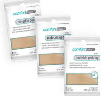 Comfort Zone Super Moleskin Padding, Protects Tender Areas of The Foot from Friction, Ligh
