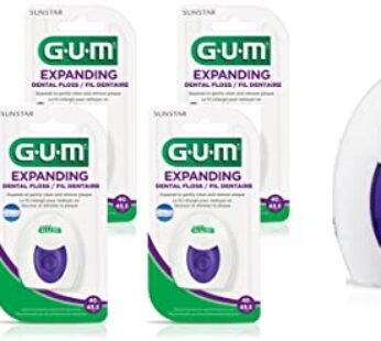 GUM Deep Clean Expanding Dental Floss – Waxed Woven Floss – Effective Plaque Removal for T