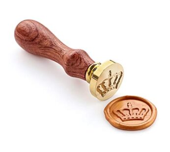 VOOSEYHOME Cute Crown Wax Seal Stamp with Rosewood Handle, Decorating on Invitations, Enve